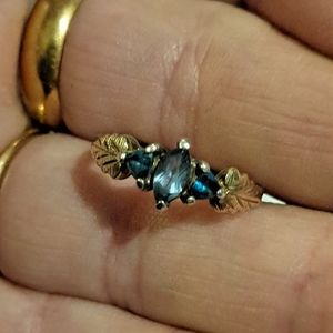Beautiful ring with blue stones